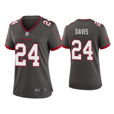 Women Tampa Bay Buccaneers #24 2020 Carlton Davis Pewter Game Jersey