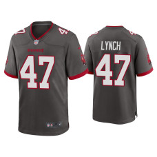 Men Tampa Bay Buccaneers #47 2020 John Lynch Pewter Game Jersey