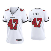 Women Tampa Bay Buccaneers #47 2020 John Lynch White Game Jersey