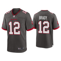 Men Tampa Bay Buccaneers #12 2020 Tom Brady Pewter Game Jersey