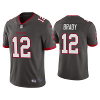 Men Tampa Bay Buccaneers #12 2020 Tom Brady Pewter Vapor Limited Jersey