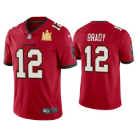 Men Tampa Bay Buccaneers #12 Tom Brady GOAT Super Bowl LV Champions Red Vapor Limited Jersey