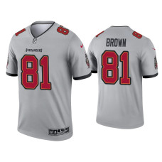 Men Tampa Bay Buccaneers #81 Antonio Brown Gray Inverted Legend Jersey