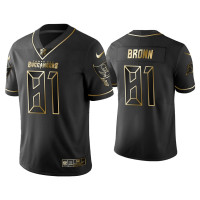 Men Tampa Bay Buccaneers #81 Golden Edition Vapor Limited Antonio Brown Black Jersey