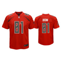 Youth Tampa Bay Buccaneers #81 Antonio Brown Red Color Rush Game Jersey