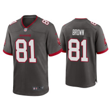 Men Tampa Bay Buccaneers #81 Antonio Brown Pewter Game Jersey