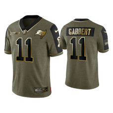 Men Tampa Bay Buccaneers #11 Blaine Gabbert Olive Gold 2021 Salute To Service Limited Jersey