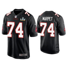 Men Tampa Bay Buccaneers #74 Ali Marpet Super Bowl LV Black Game Fashion Jersey