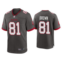 Men Tampa Bay Buccaneers #81 Antonio Brown Pewter Alternate Game Jersey