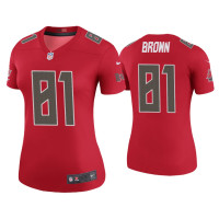 Women Tampa Bay Buccaneers #81 Color Rush Legend Antonio Brown Red Jersey