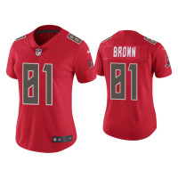 Women Tampa Bay Buccaneers #81 Color Rush Limited Antonio Brown Red Jersey