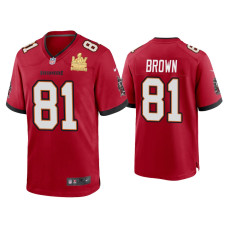 Men Tampa Bay Buccaneers #81 Antonio Brown Super Bowl LV Champions Red Game Jersey