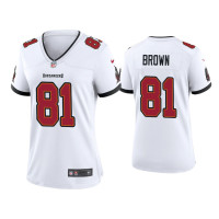 Women Tampa Bay Buccaneers #81 Antonio Brown White Game Jersey