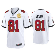 Men Tampa Bay Buccaneers #81 Antonio Brown Super Bowl LV Champions White Game Jersey