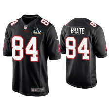 Men Tampa Bay Buccaneers #84 Cameron Brate Super Bowl LV Black Game Fashion Jersey