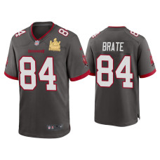 Men Tampa Bay Buccaneers #84 Cameron Brate Super Bowl LV Champions Pewter Game Jersey