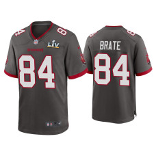 Men Tampa Bay Buccaneers #84 Cameron Brate Super Bowl LV Pewter Game Jersey