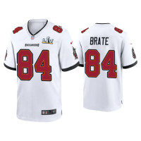 Men Tampa Bay Buccaneers #84 Cameron Brate Super Bowl LV White Game Jersey