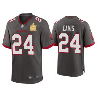 Men Tampa Bay Buccaneers #24 Carlton Davis Super Bowl LV Champions Pewter Game Jersey