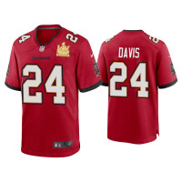 Men Tampa Bay Buccaneers #24 Carlton Davis Super Bowl LV Champions Red Game Jersey