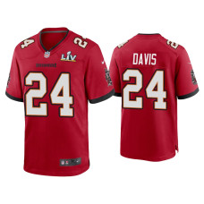 Men Tampa Bay Buccaneers #24 Carlton Davis Super Bowl LV Red Game Jersey