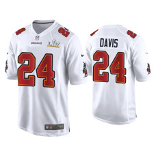 Men Tampa Bay Buccaneers #24 Carlton Davis Super Bowl LV White Game Fashion Jersey