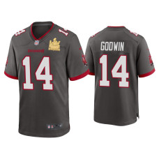 Men Tampa Bay Buccaneers #14 Chris Godwin Super Bowl LV Champions Pewter Game Jersey