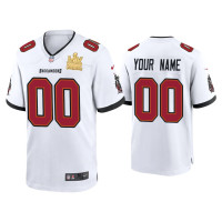 Men Tampa Bay Buccaneers #0 Custom Super Bowl LV Champions White Game Jersey