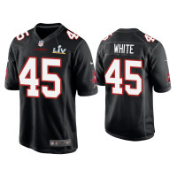 Men Tampa Bay Buccaneers #45 Devin White Super Bowl LV Black Game Fashion Jersey