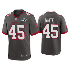 Men Tampa Bay Buccaneers #45 Devin White Super Bowl LV Pewter Game Jersey