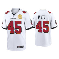 Men Tampa Bay Buccaneers #45 Devin White Super Bowl LV Champions White Game Jersey