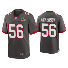 Men Tampa Bay Buccaneers #56 Hardy Nickerson Super Bowl LV Pewter Game Jersey