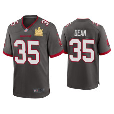 Men Tampa Bay Buccaneers #35 Jamel Dean Super Bowl LV Champions Pewter Game Jersey