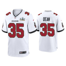 Men Tampa Bay Buccaneers #35 Jamel Dean Super Bowl LV White Game Jersey