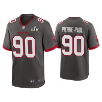 Men Tampa Bay Buccaneers #90 Jason Pierre-Paul Super Bowl LV Pewter Game Jersey