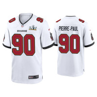 Men Tampa Bay Buccaneers #90 Jason Pierre-Paul Super Bowl LV White Game Jersey