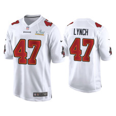 Men Tampa Bay Buccaneers #47 John Lynch Super Bowl LV White Game Fashion Jersey