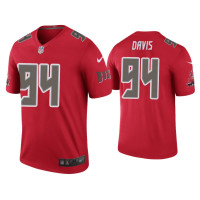 Men Tampa Bay Buccaneers #94 Color Rush Legend Khalil Davis Red Jersey