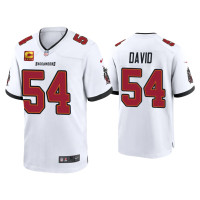 Men Tampa Bay Buccaneers #54 Lavonte David White Captain Patch Jersey