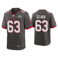 Men Tampa Bay Buccaneers #63 Lee Roy Selmon Super Bowl LV Pewter Game Jersey