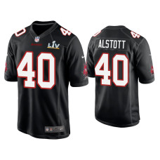 Men Tampa Bay Buccaneers #40 Mike Alstott Super Bowl LV Black Game Fashion Jersey