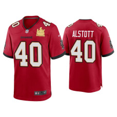 Men Tampa Bay Buccaneers #40 Mike Alstott Super Bowl LV Champions Red Game Jersey