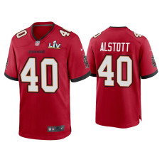 Men Tampa Bay Buccaneers #40 Mike Alstott Super Bowl LV Red Game Jersey