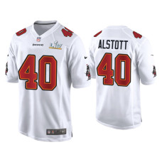 Men Tampa Bay Buccaneers #40 Mike Alstott Super Bowl LV White Game Fashion Jersey