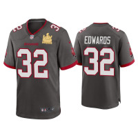 Men Tampa Bay Buccaneers #32 Mike Edwards Super Bowl LV Champions Pewter Game Jersey