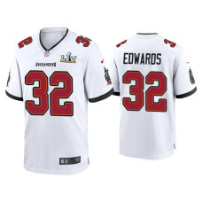 Men Tampa Bay Buccaneers #32 Mike Edwards Super Bowl LV White Game Jersey