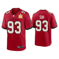 Men Tampa Bay Buccaneers #93 Ndamukong Suh Super Bowl LV Champions Red Game Jersey