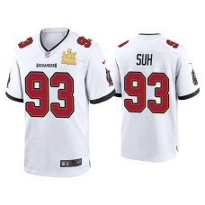 Men Tampa Bay Buccaneers #93 Ndamukong Suh Super Bowl LV Champions White Game Jersey