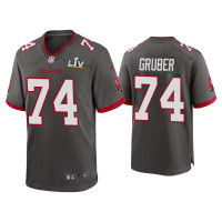 Men Tampa Bay Buccaneers #74 Paul Gruber Super Bowl LV Pewter Game Jersey