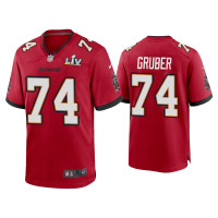 Men Tampa Bay Buccaneers #74 Paul Gruber Super Bowl LV Red Game Jersey